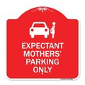 Signmission Expectant Mothers Parking W/ Graphic, Red & White Aluminum Sign, 18" L, 18" H, RW-1818-24028 A-DES-RW-1818-24028
